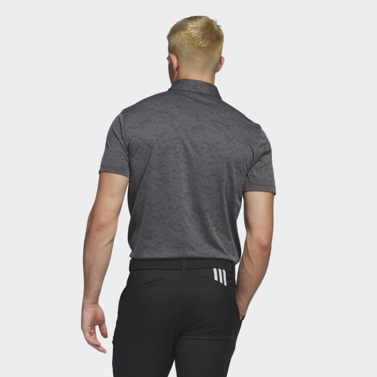 Adidas Camisa Polo De Golfe Jacquard Texturizado Cinza
