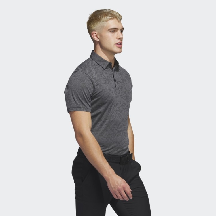 Adidas Camisa Polo De Golfe Jacquard Texturizado Cinza