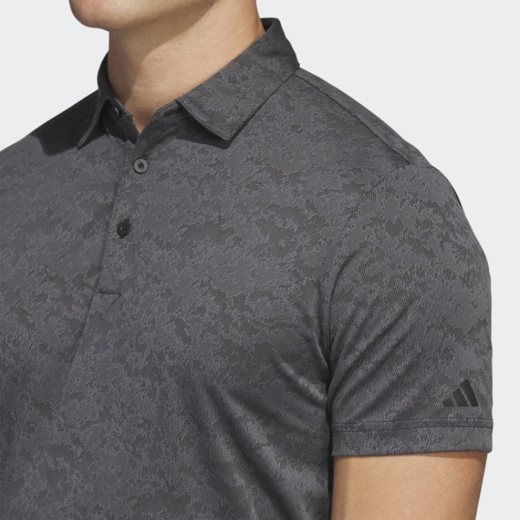 Adidas Camisa Polo De Golfe Jacquard Texturizado Cinza