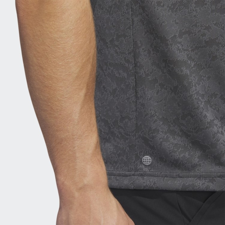 Adidas Camisa Polo De Golfe Jacquard Texturizado Cinza