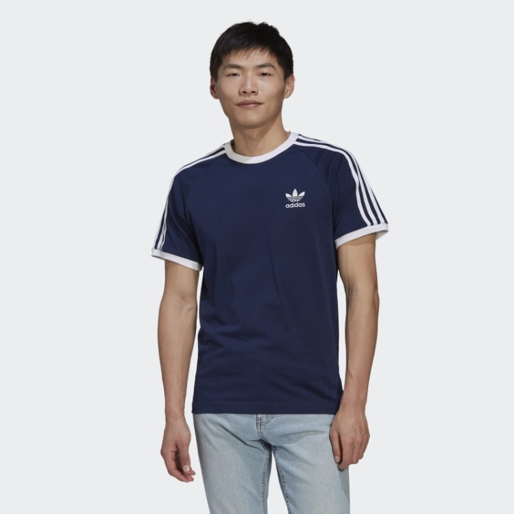 Camiseta Com As Três Listras Night Indigo Adidas Adicolor Classics