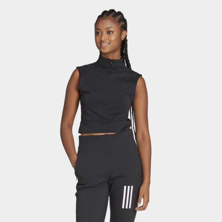 Blusa Cropped Sem Mangas Adidas Black Mission Win