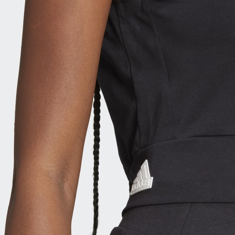 Blusa Cropped Sem Mangas Adidas Black Mission Win