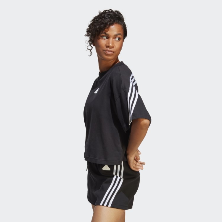 Camiseta Preta Adidas Future Icons Com As Três Listras