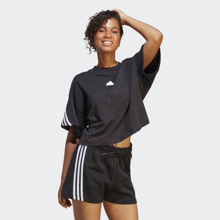 Camiseta Preta Adidas Future Icons Com As Três Listras