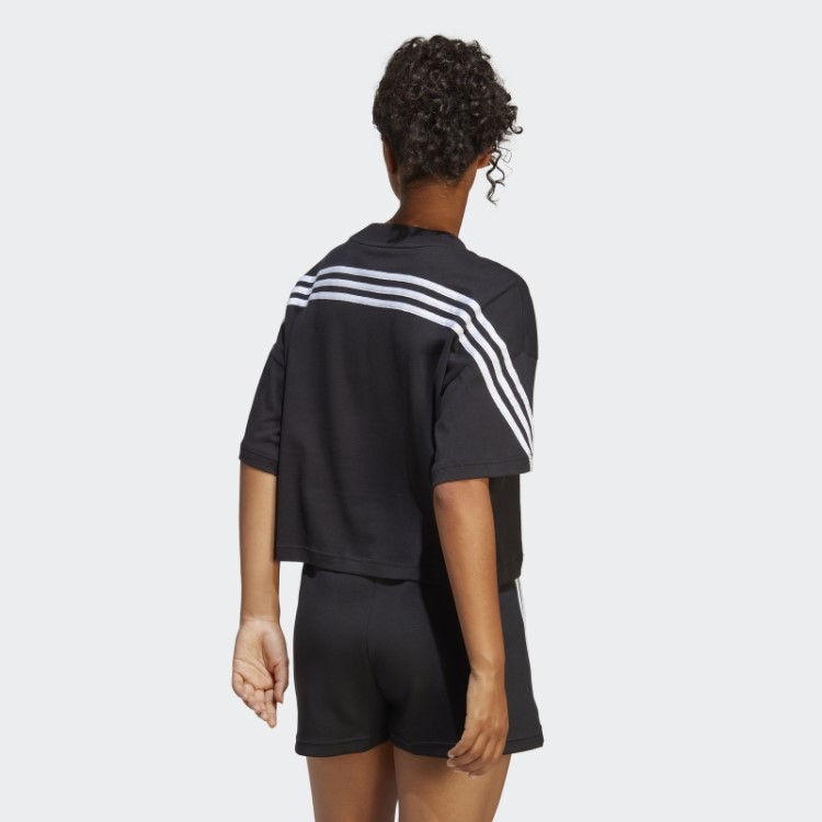 Camiseta Preta Future Icons Com As Três Listras Adidas
