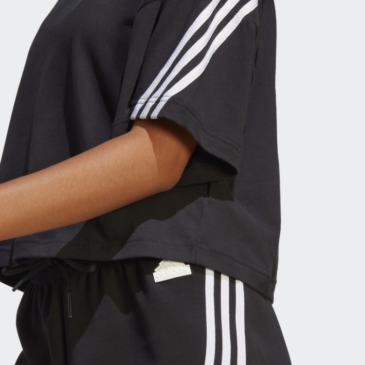 Camiseta Preta Future Icons Com As Três Listras Adidas