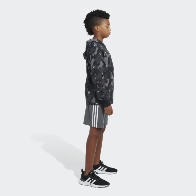 Camiseta Com Capuz Ls Aop Camo Preto Adidas