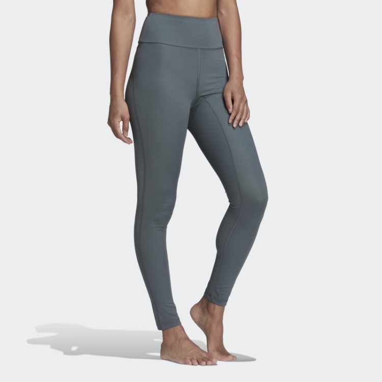 Legging Cintura Alta Essencial Para Ioga Adidas Blue Oxide