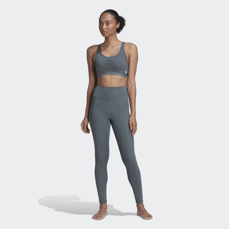 Legging Cintura Alta Essencial Para Ioga Adidas Blue Oxide