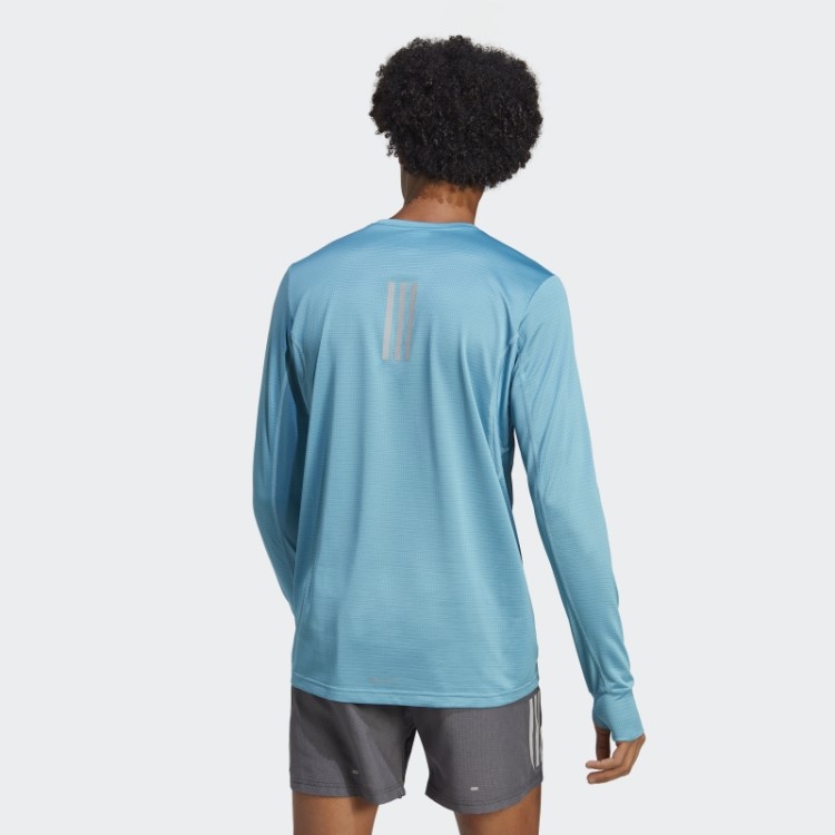 Possui A Camiseta De Manga Longa Azul Adidas