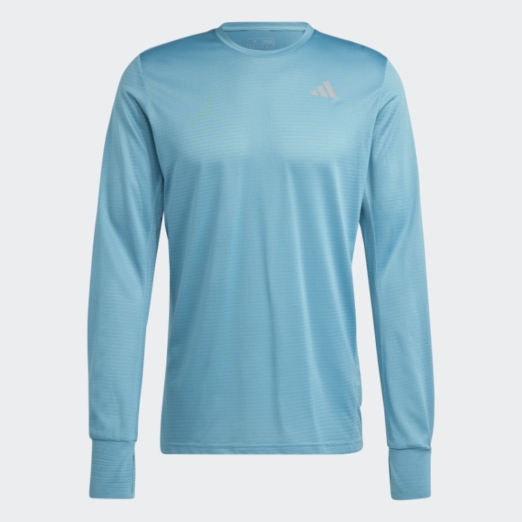 Possui A Camiseta De Manga Longa Azul Adidas