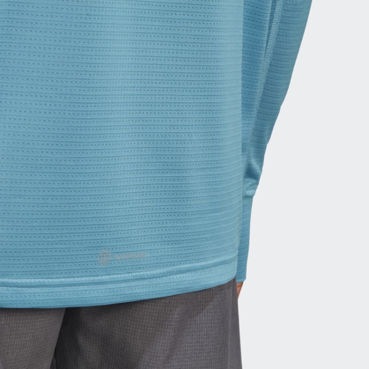 Possui A Camiseta De Manga Longa Azul Adidas