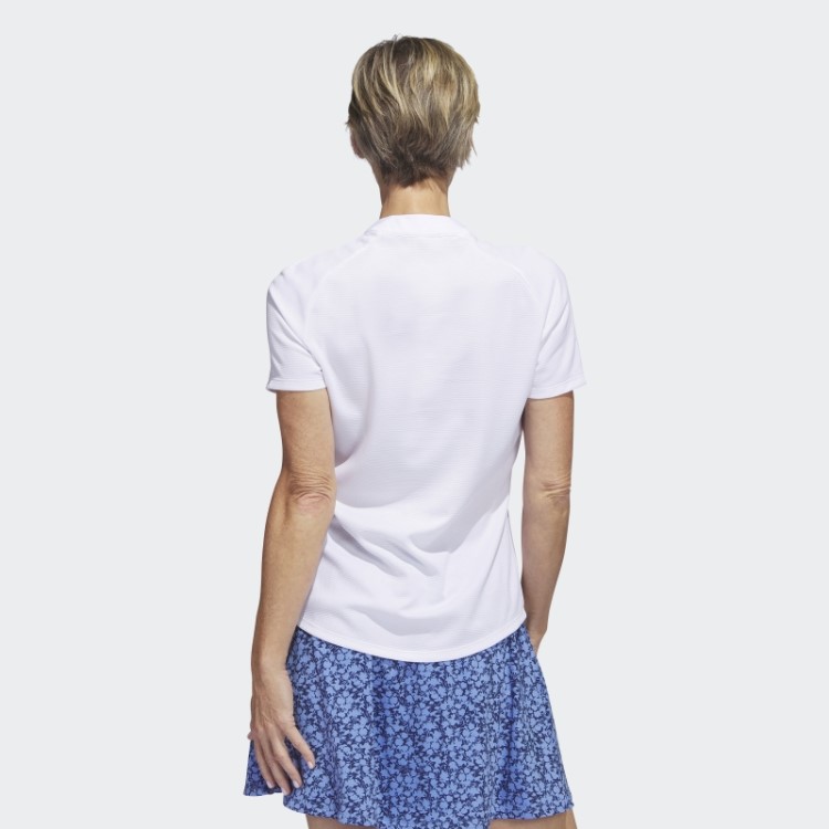 Camisa Polo De Golfe Texturizada Adidas Branca