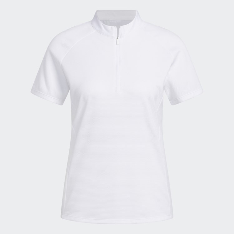 Camisa Polo De Golfe Texturizada Adidas Branca