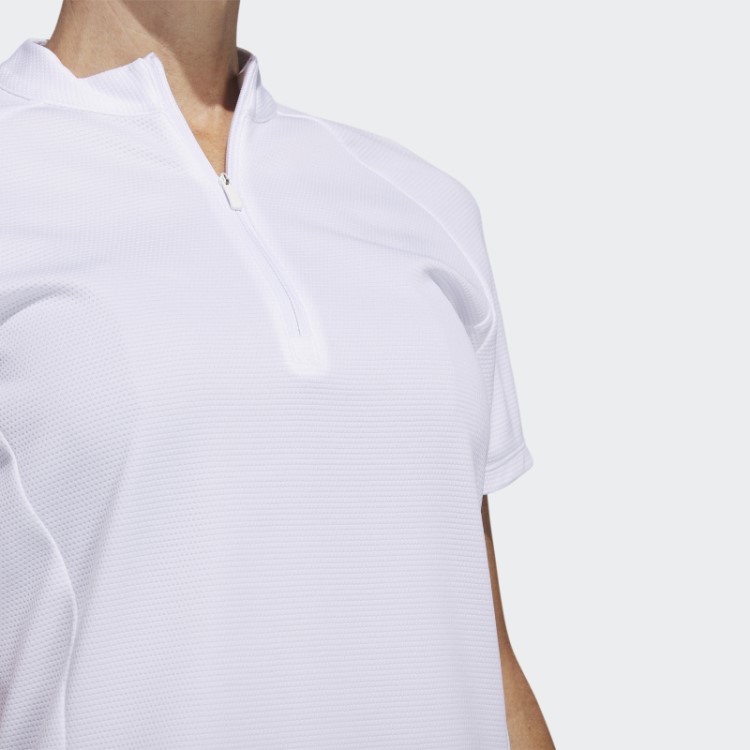 Camisa Polo De Golfe Texturizada Adidas Branca