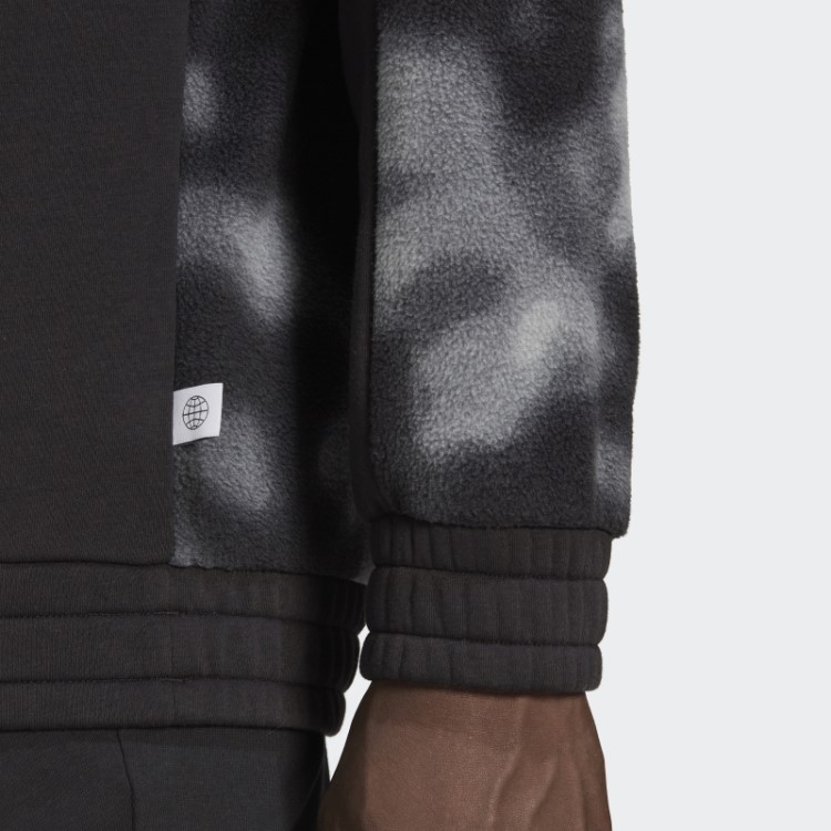 Jaqueta De Lã Polar Nature Allover Com Zíper 1/4 Preto Adidas