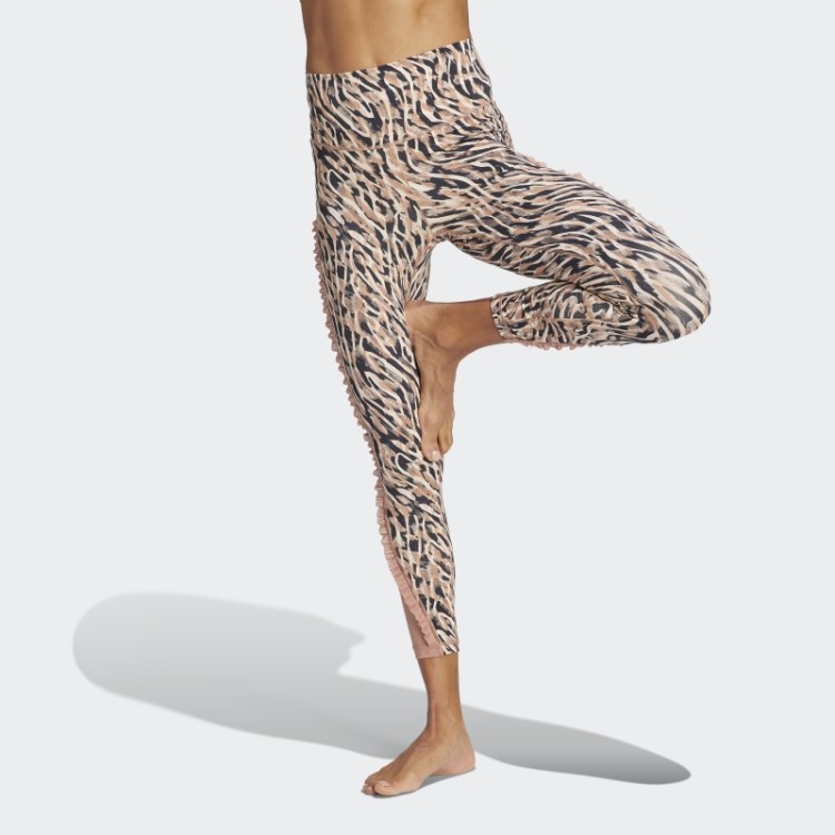 Legging 7/8 Adidas Ecru Tint Yoga Studio Clash Print