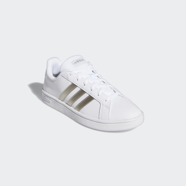 Tênis Adidas Grand Court Base Metalizado Platinado