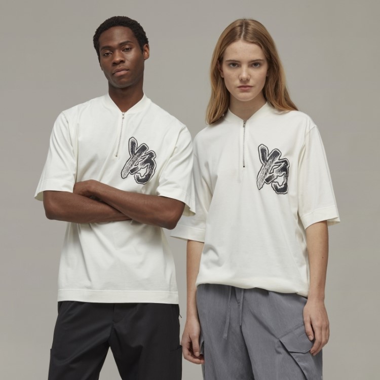 Camiseta Estilosa Y-3 Com Meio Zíper E Manga Curta Adidas