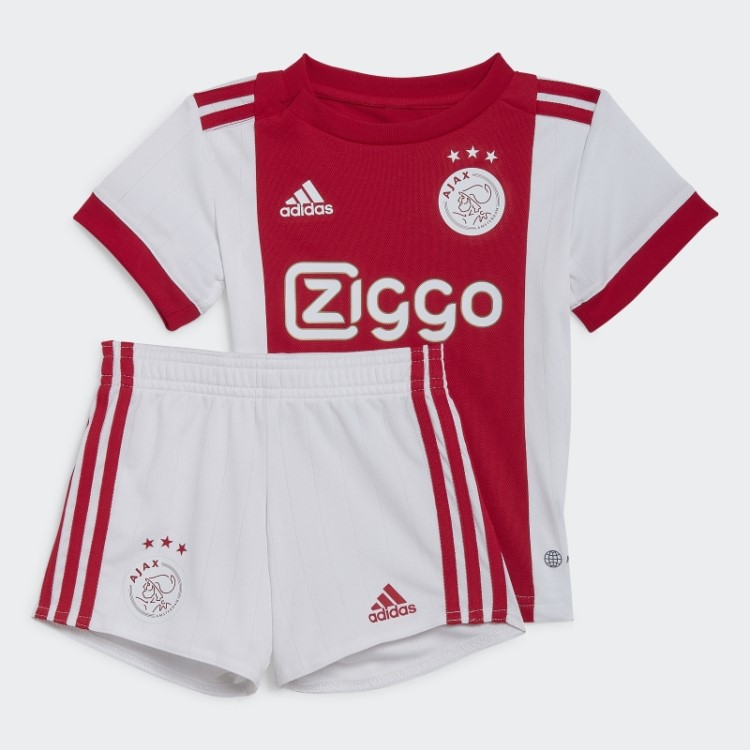 Adidas Bold Red Ajax Amsterdam 22/23 Kit De Bebê Em Casa