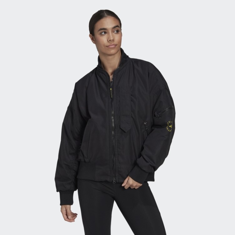 Jaqueta Bomber Em Tecido Adidas By Stella Mccartney Preta
