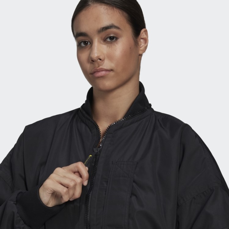Jaqueta Bomber Em Tecido Adidas By Stella Mccartney Preta