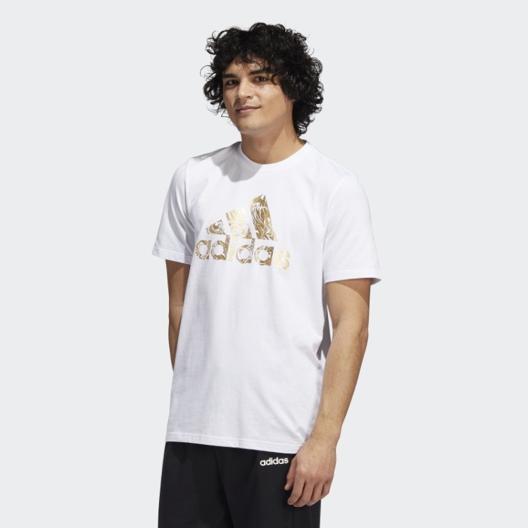 Badge Foil Líquido Da Camiseta Esportiva Adidas Branca
