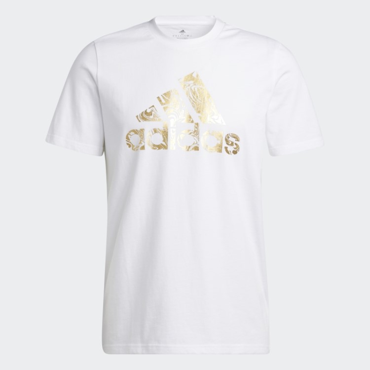 Badge Foil Líquido Da Camiseta Esportiva Adidas Branca