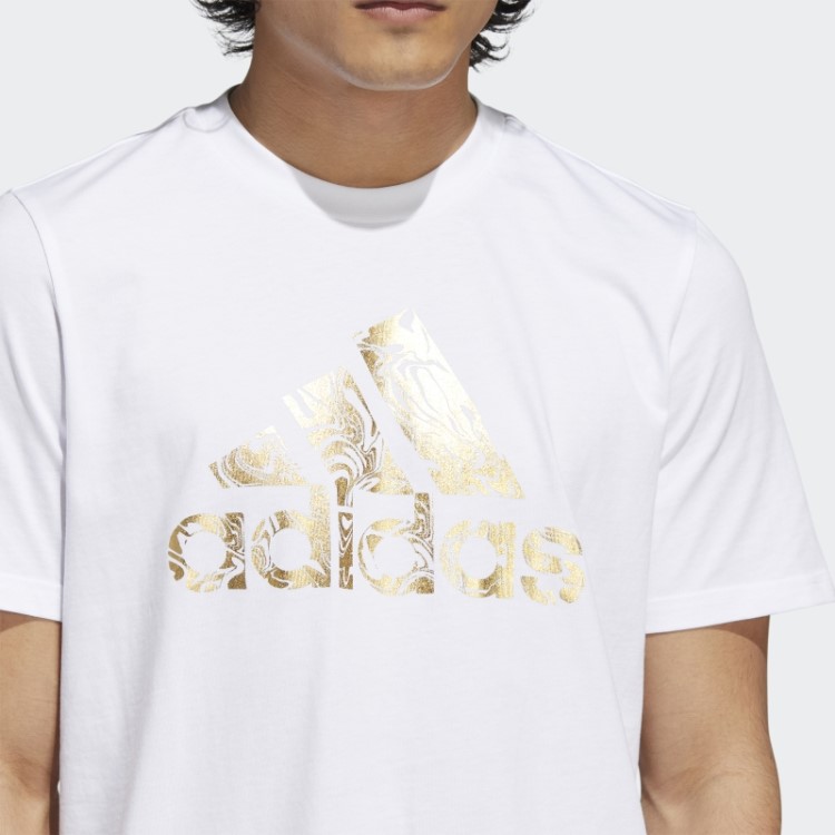 Badge Foil Líquido Da Camiseta Esportiva Adidas Branca