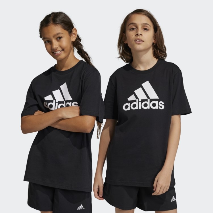 T-shirt De Algodão Com Logótipo Grande Essencial Adidas Preta