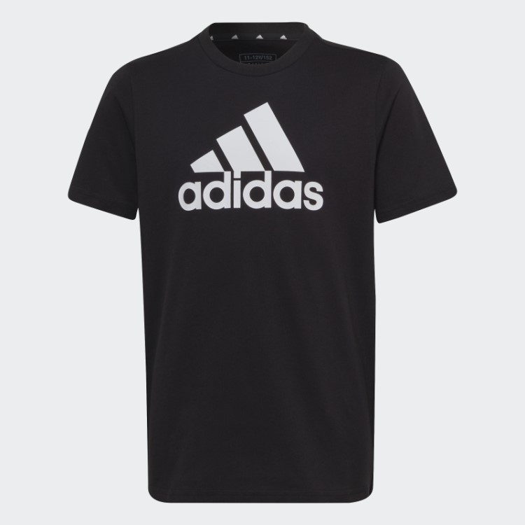 T-shirt De Algodão Com Logótipo Grande Essencial Adidas Preta