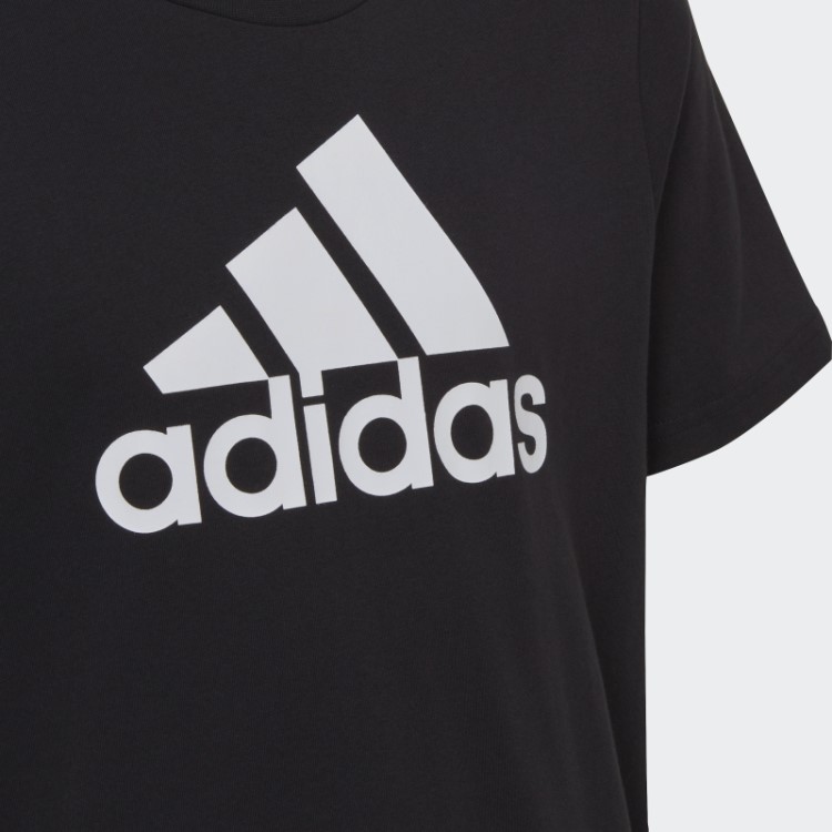 T-shirt De Algodão Com Logótipo Grande Essencial Adidas Preta
