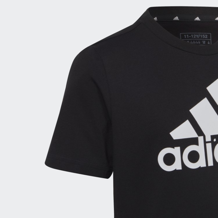 T-shirt De Algodão Com Logótipo Grande Essencial Adidas Preta