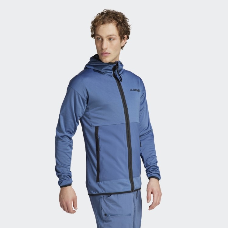 Jaqueta De Caminhada Com Capuz Leve Adidas Terrex Tech Flooce De Aço