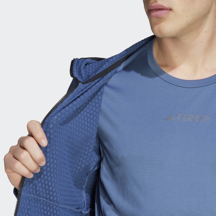 Jaqueta De Caminhada Com Capuz Leve Adidas Terrex Tech Flooce De Aço