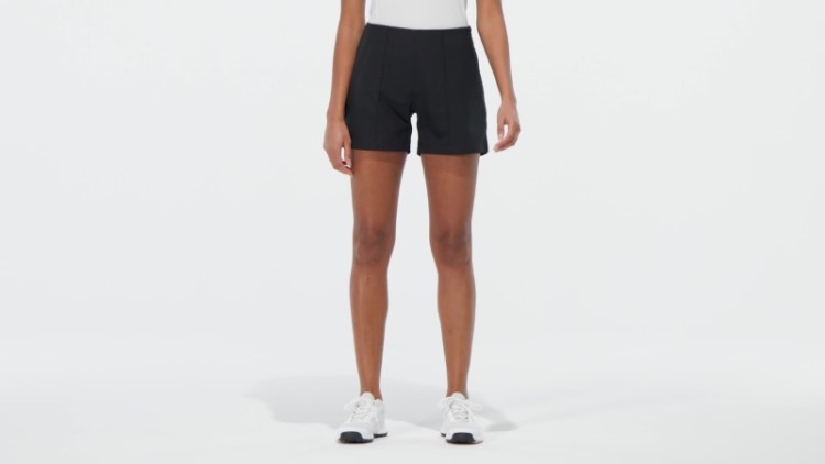 Bermuda De Golfe Preta Adidas Pintuck De 5 Polegadas