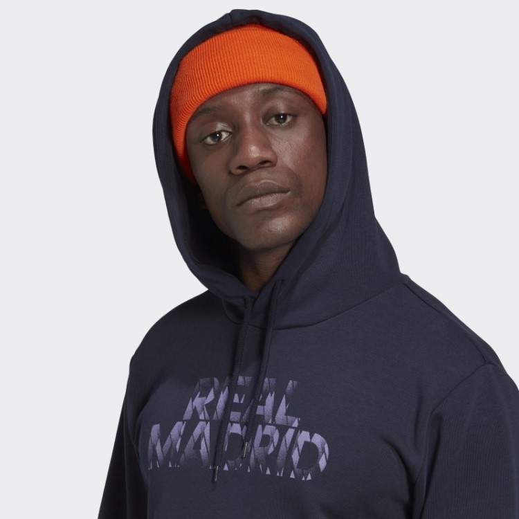 Adidas Real Madrid Moletom Com Capuz Gráfico Dna Noite Marinho