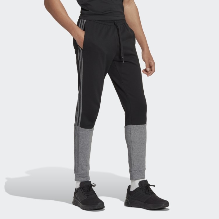 Calça Felpuda Francesa Adidas Black Essentials Mélange