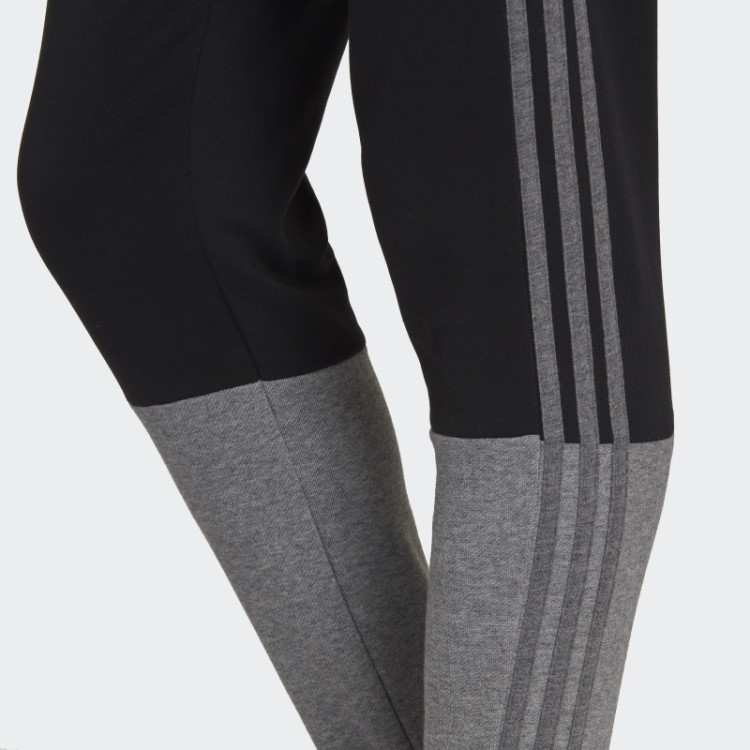 Calça Felpuda Francesa Adidas Black Essentials Mélange