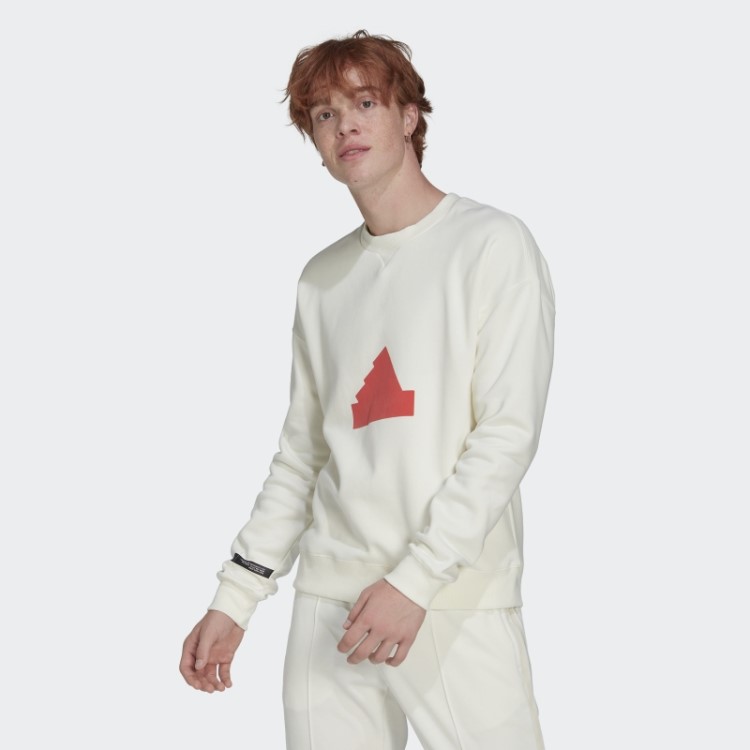 Moletom De Lã Da Tripulação Adidas Branco