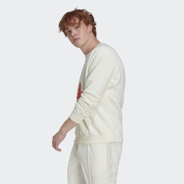 Moletom De Lã Da Tripulação Adidas Branco