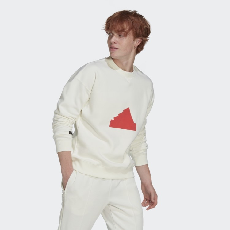 Moletom De Lã Da Tripulação Adidas Branco