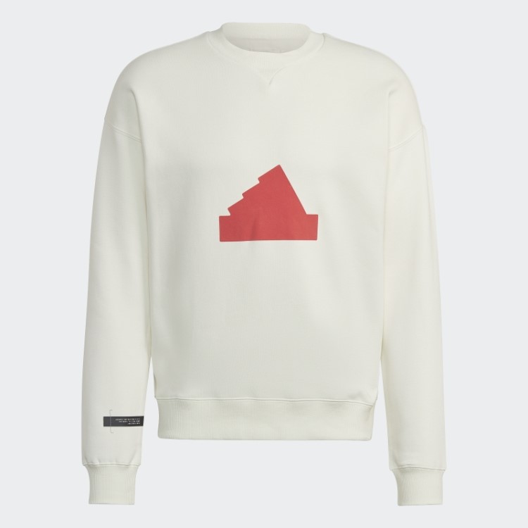 Moletom De Lã Da Tripulação Adidas Branco