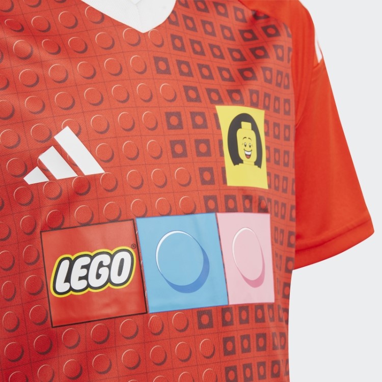 Ousado Laranja Adidas X Lego Moda Camisa Casa