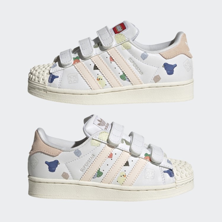 Sapatos Brancos Adidas Superstar X Lego Fashion