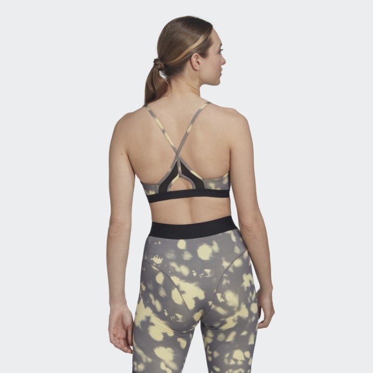 Sutiã Amarelo Adidas Aeroreact Light-support Com Estampa Hyperglam