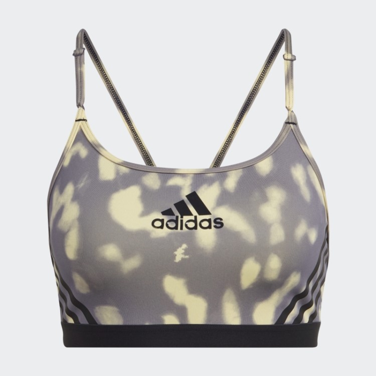 Sutiã Amarelo Adidas Aeroreact Light-support Com Estampa Hyperglam