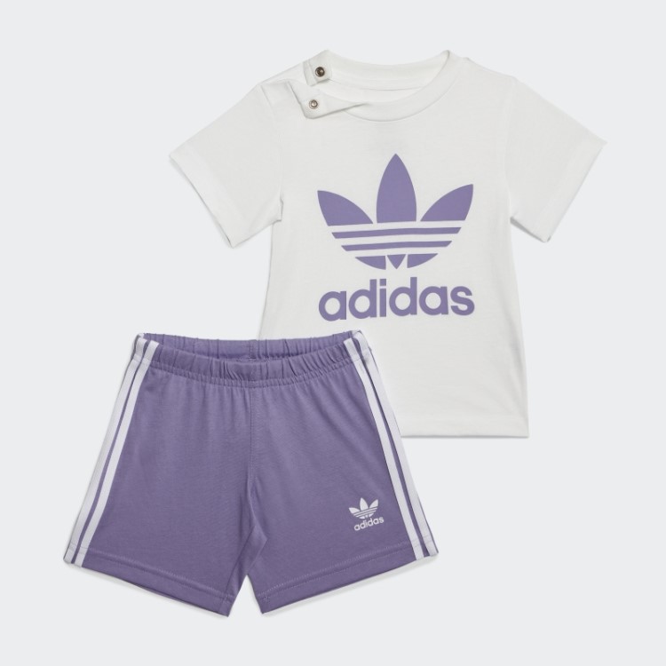 Conjunto De Camiseta Com Shorts Trefoil Adidas Lilás