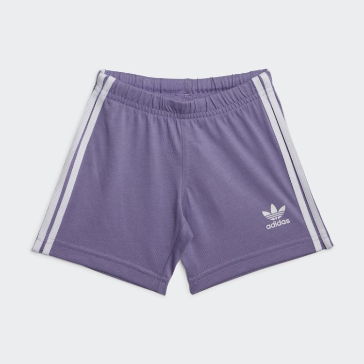 Conjunto De Camiseta Com Shorts Trefoil Adidas Lilás